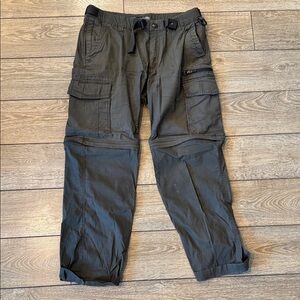 Men's Olive Green Convertible Cargo Pants with Zip-Off Legs